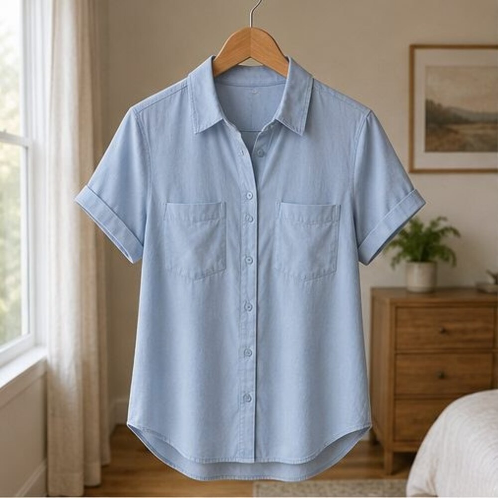 Powder Blue Utility Pocket Shirt